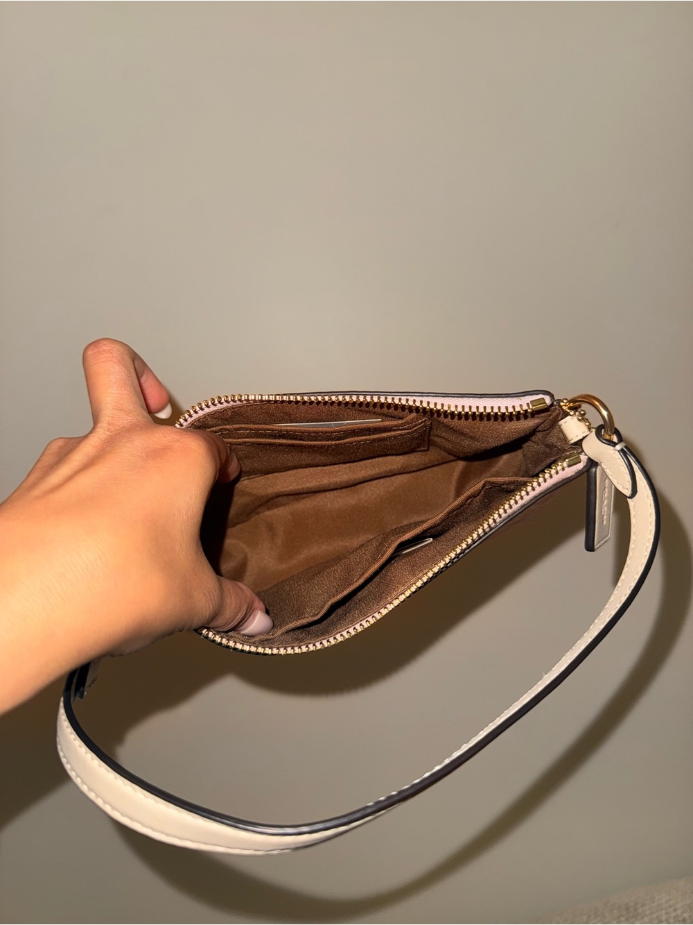 Coach Pink and White Floral Shoulder Wristlet - Picture 6 of 6